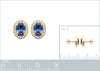 burren jewellery 18k gold plate Blues earrings measurements