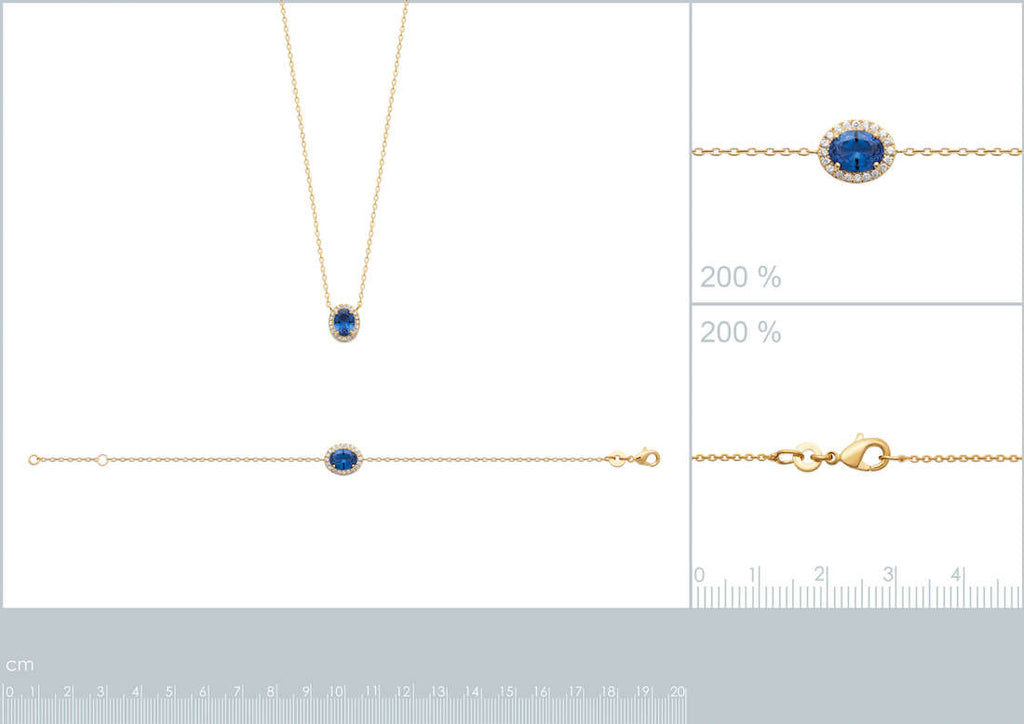 burren jewellery 18k gold plate Blues necklace measurements