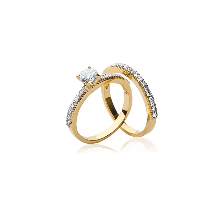 burren jewellery 18k gold set on you rings side view